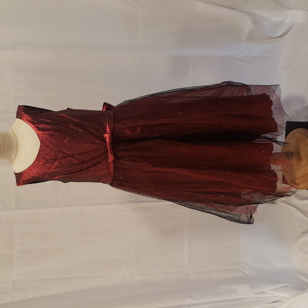 Kids Dream Size 11/12 Burgundy Shimmering Tulle Formal Dress